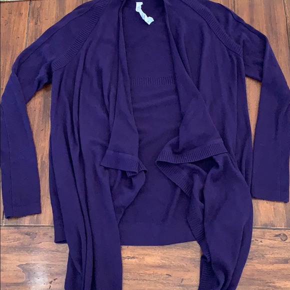 Lululemon deep purple cardigan/wrap sweater - Picture 2 of 6